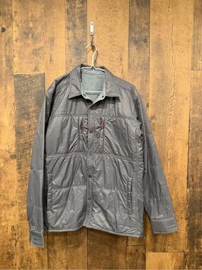 SIMMS FISHING MEN'S CONFLUENCE REVERSIBLE JACKET grey large EUC